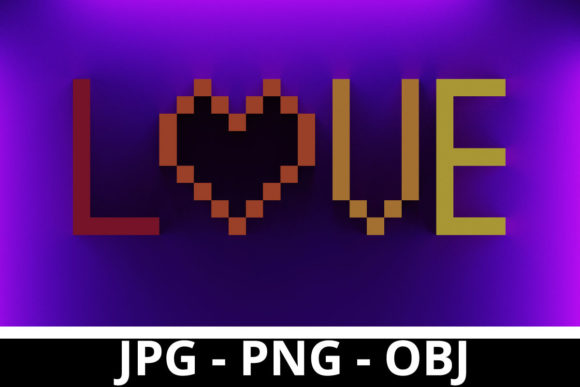 3D Voxel Art Love: A Charming Font for Creative Designs