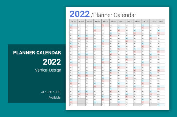 Calendar 2022 Planner Simple Verti Style: A Design Essential