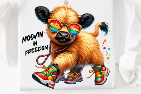 Celebrate Juneteenth with Bold, Afrocentric Highland Cow Art