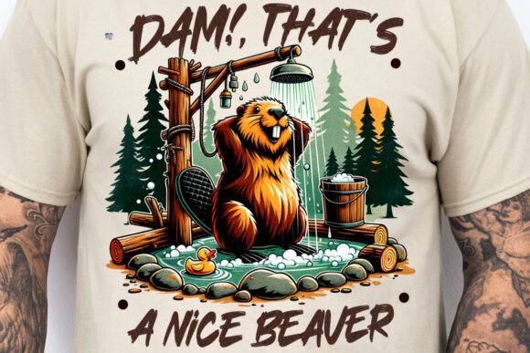 Dam Nice Beaver PNG: Funny Hiking Camping Clipart