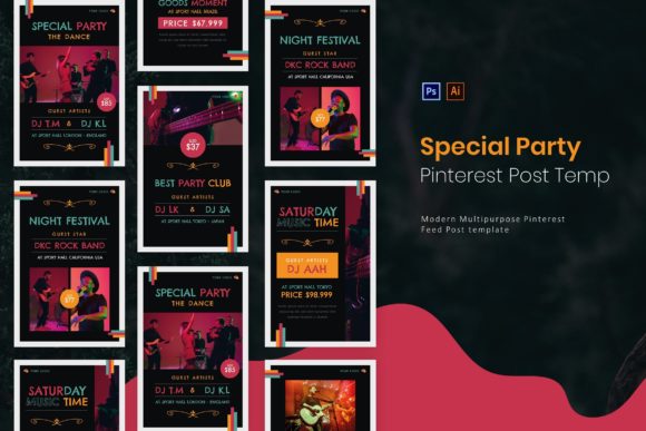 Elevate Your Social Media with a Special Party Pinterest Template
