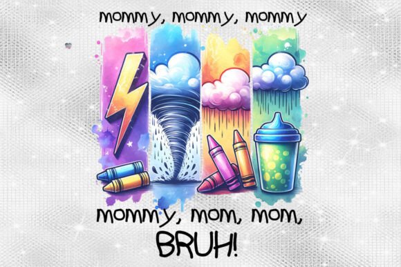 Mommy Mom Bruh PNG Kids Brushstroke
