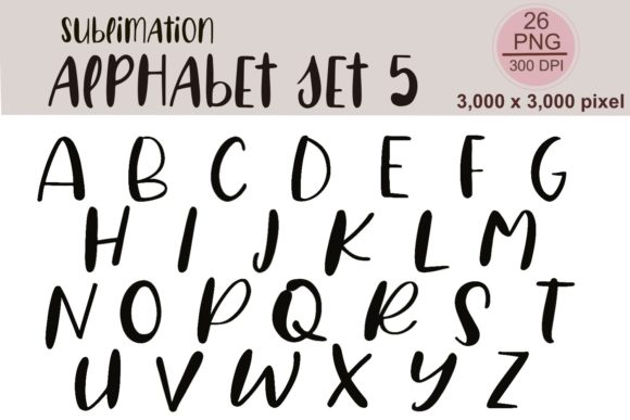 Sublimation Alphabet Set 5: Bold Black Letters for Creative Projects