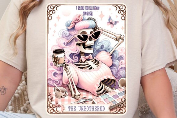 The Unbothered Tarot Card PNG: Pastel Goth Art for Chill Vibes