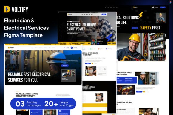 Voltify: A Premium Figma Template for Electricians